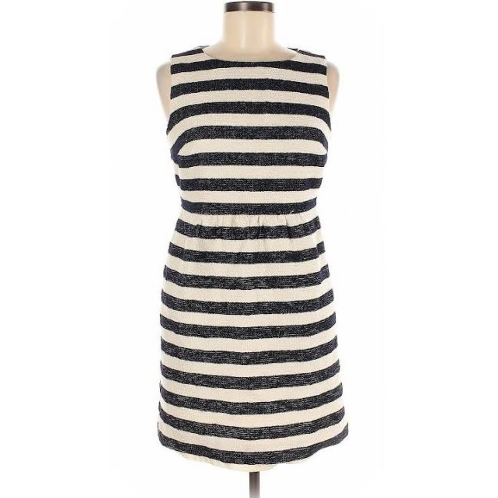 NWT Crown & Ivy Striped A-Line Dress Navy & Cream